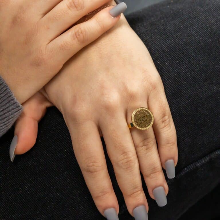 Belle Bague Femme Acier Dorée