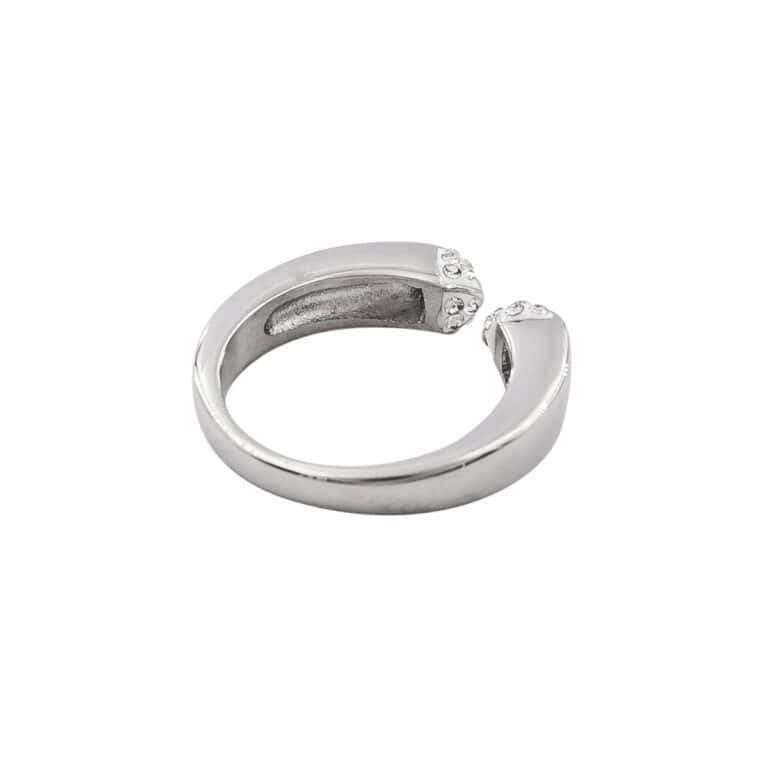 Superbe Bague Femme Acier Ornée Zirconium