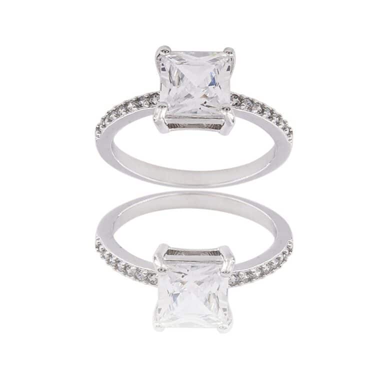 Bague Femme en Métal Ornée Zirconium