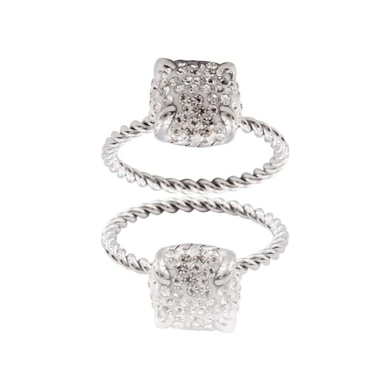 Sublime Bague Femme Acier Ornée Zirconium