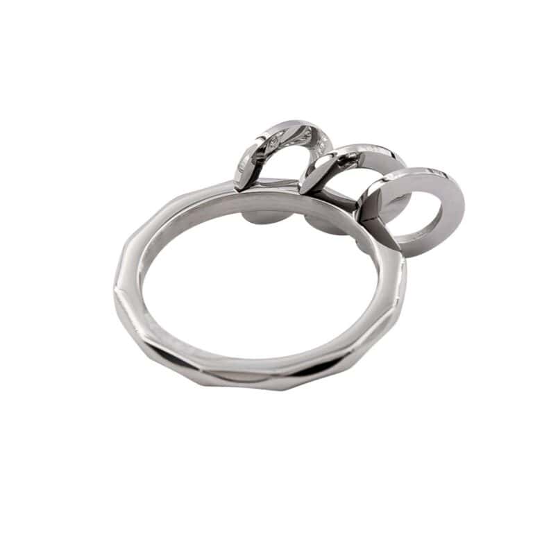 Magnifique Bague Femme Acier Ornée Zirconium