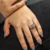 Bague Tendance Femme Acier Ornée Zirconium
