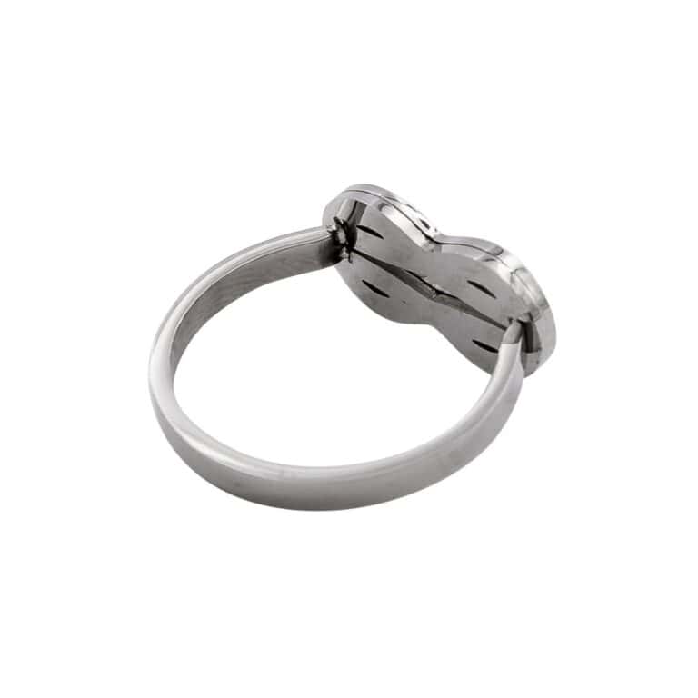 Bague Tendance Femme Acier Ornée Zirconium