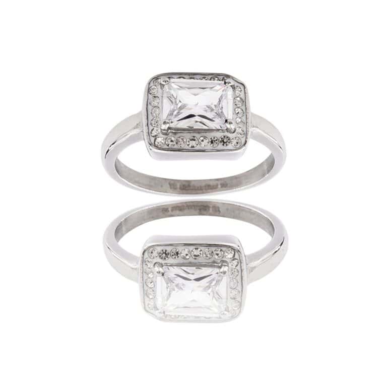 Bague pour Femme Acier Ornée Zirconium