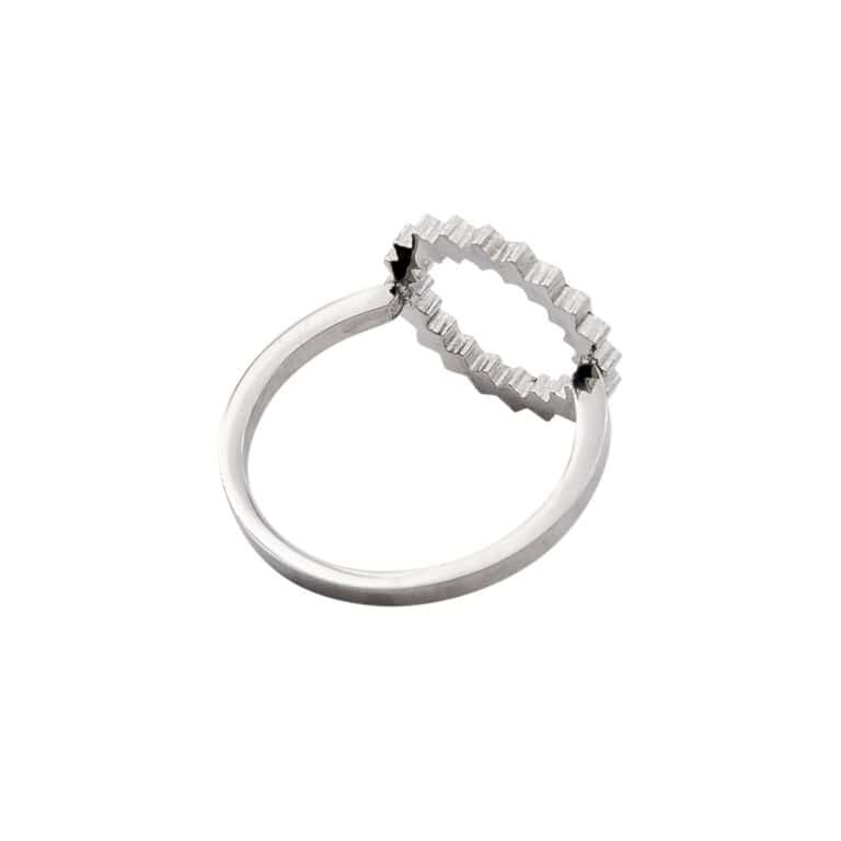 Splendide Bague Femme Acier Ornée Zirconium