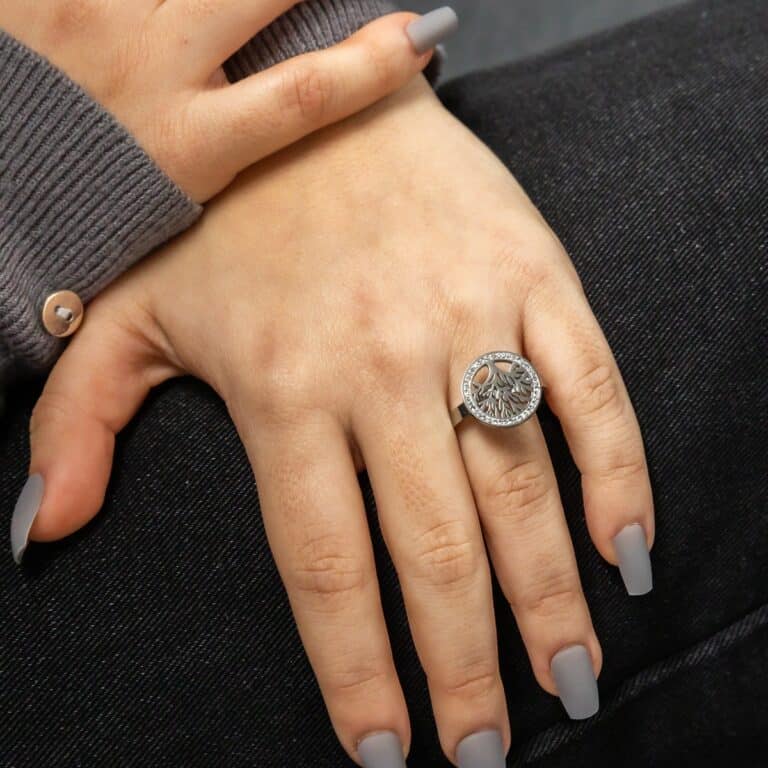 Bague Femme Tendance Acier Ornée Zirconium