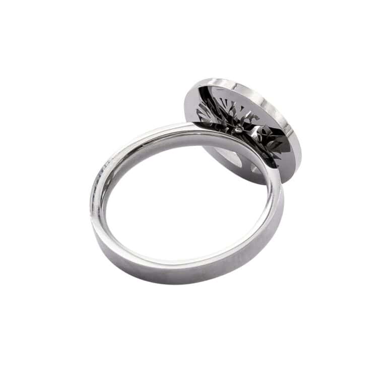 Bague Femme Tendance Acier Ornée Zirconium