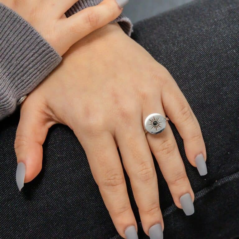 Jolie Bague Femme Acier Argentée