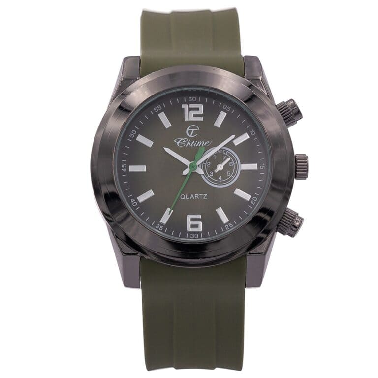 Montre Homme Petit Prix Silicone Vert CHTIME