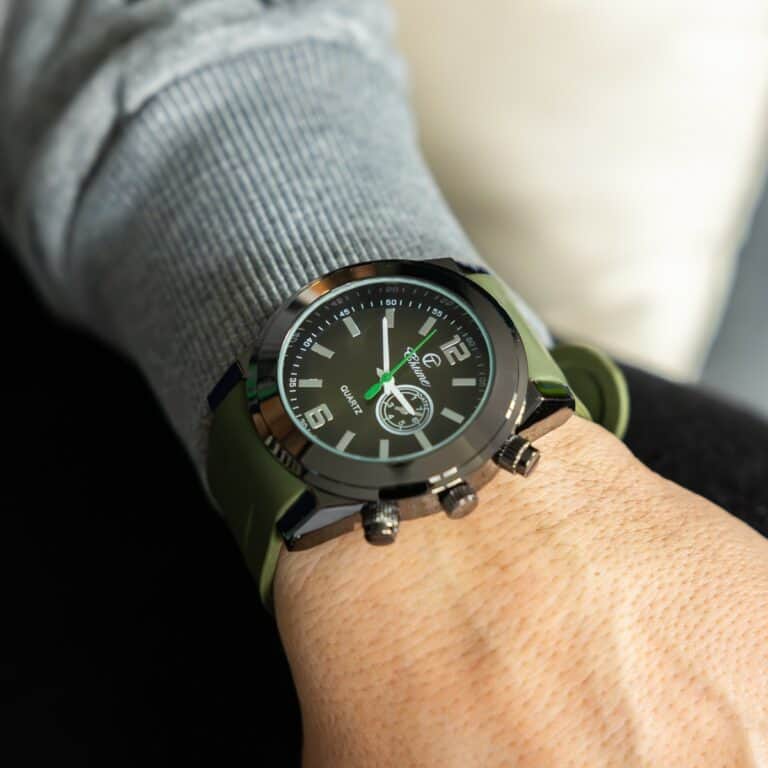 Montre Homme Petit Prix Silicone Vert CHTIME