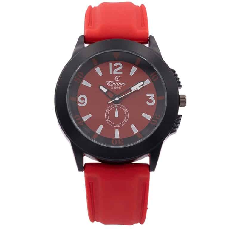 Montre Homme Silicone Bracelet Rouge CHTIME