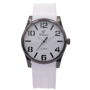 Très Belle Montre Homme en Silicone Blanc CHTIME