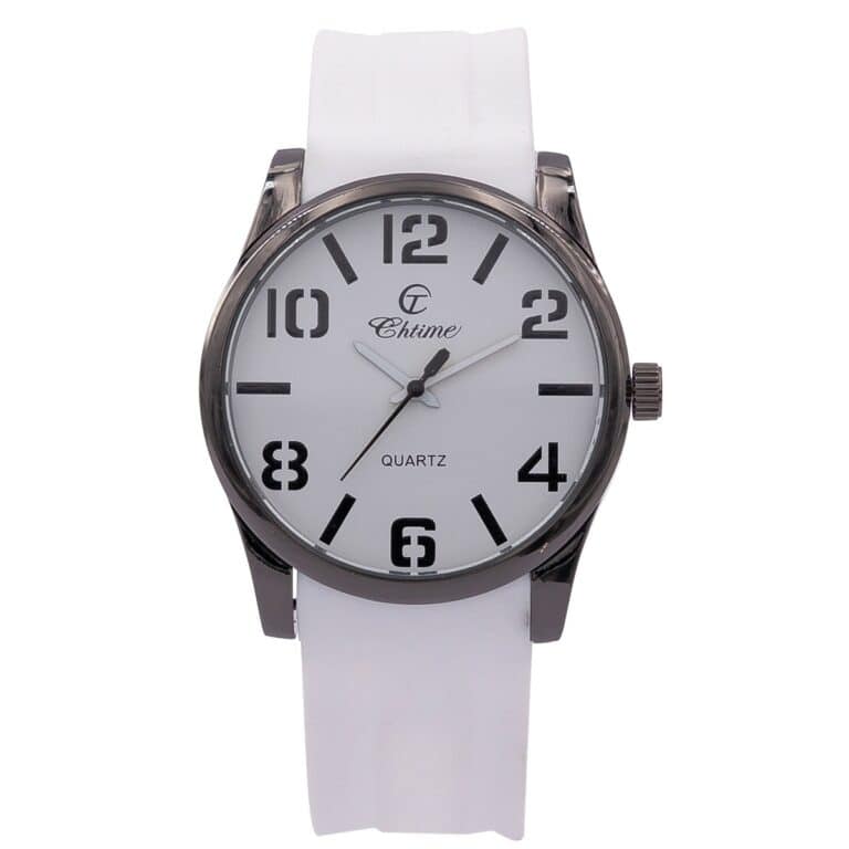 Très Belle Montre Homme en Silicone Blanc CHTIME