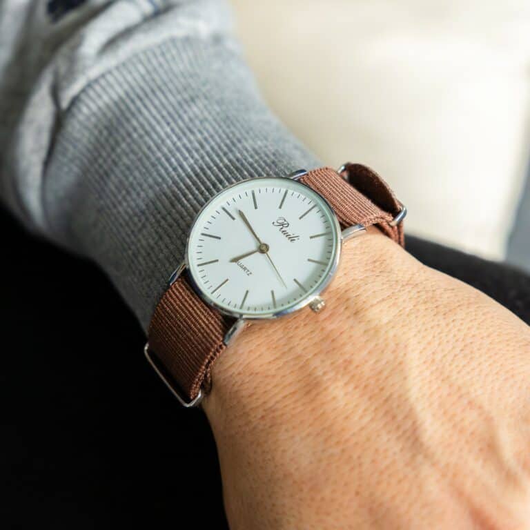 Sublime Montre Homme Tissu Marron CHTIME