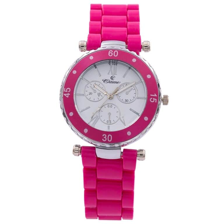 Votre Montre Femme au Plastique Rose CHTIME