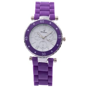 Magnifique Montre Femme Plastique Violet CHTIME