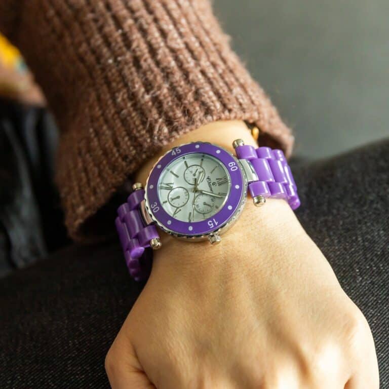 Magnifique Montre Femme Plastique Violet CHTIME