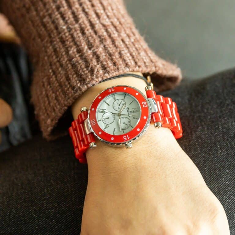 Montre Femme Tendance Plastique Rouge CHTIME