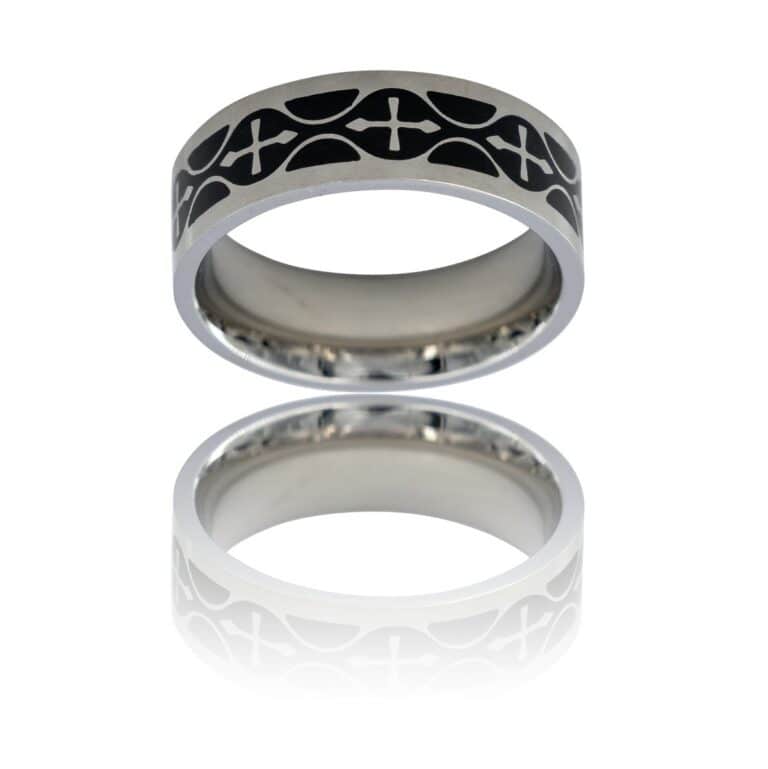 Votre Bague Anneau Homme Acier Argenté