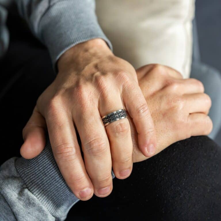 Votre Bague Anneau Homme Acier Argenté