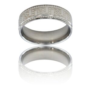 Bague Anneau pour Homme Acier Argenté