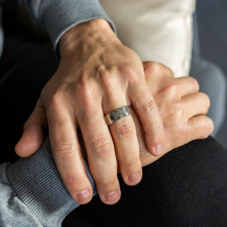 Bague Anneau pour Homme Acier Argenté
