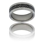 Elégante Bague Anneau Homme Acier Argenté