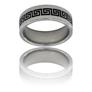 Elégante Bague Anneau Homme Acier Argenté