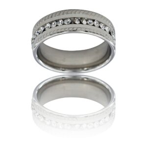 Bague Originale pour Femme Acier Ornée Zirconium