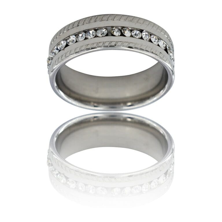 Bague Originale pour Femme Acier Ornée Zirconium