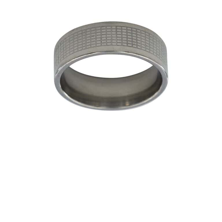 Bague Anneau Homme Acier Couleur Argenté