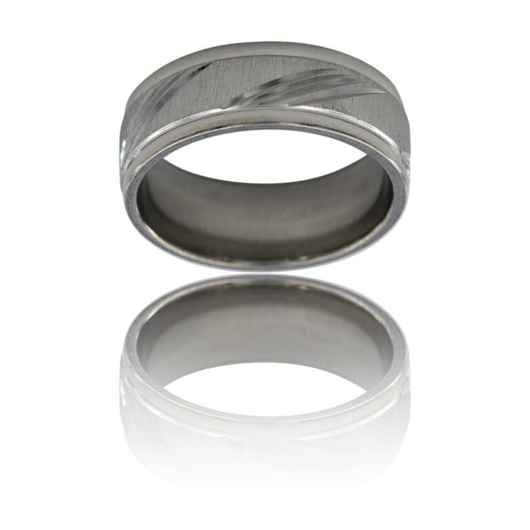 Jolie Bague Anneau d'Homme Acier Argenté