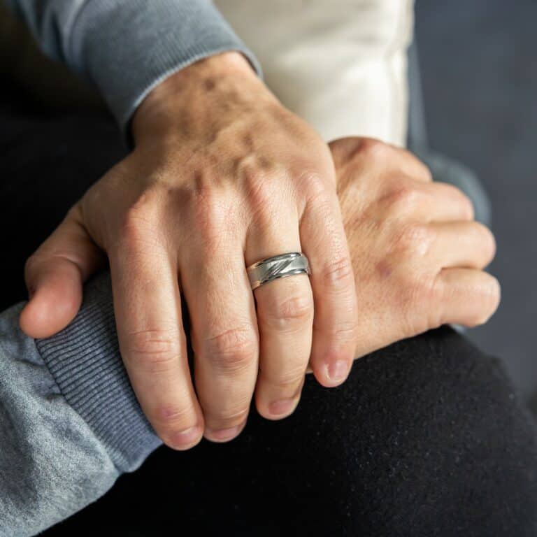 Jolie Bague Anneau d'Homme Acier Argenté
