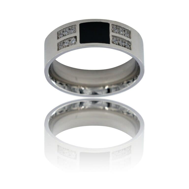 Bague Anneau pour Homme Acier Argenté