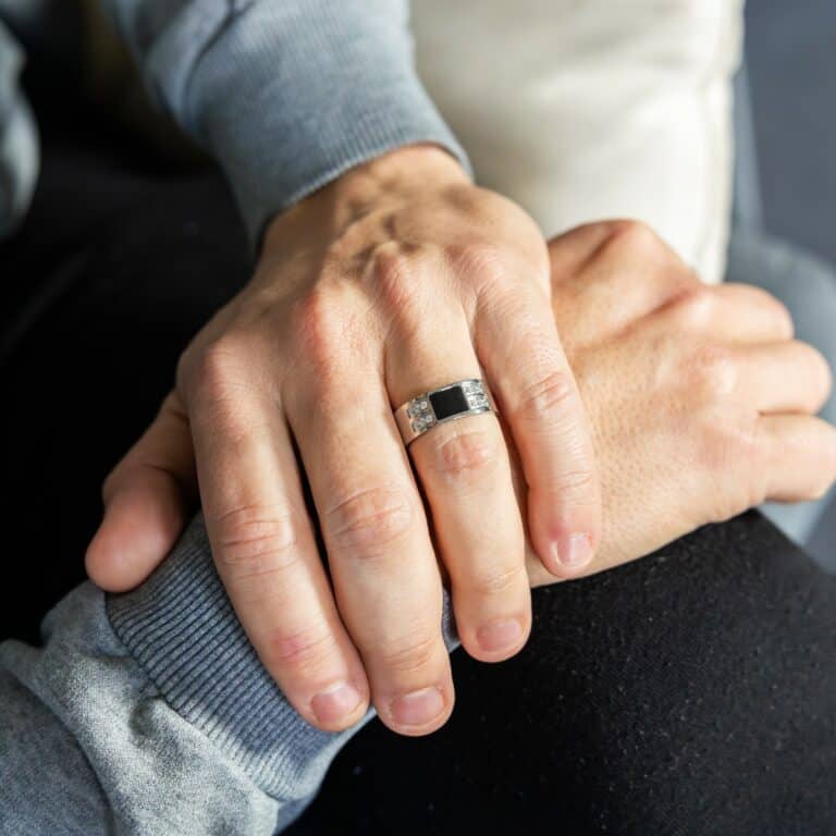 Bague Anneau pour Homme Acier Argenté