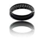 Magnifique Bague Anneau Homme Acier Noir