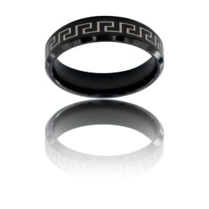 Magnifique Bague Anneau Homme Acier Noir