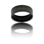 Bague Anneau Homme Acier Noir