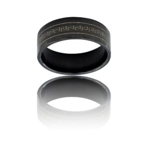 Bague Anneau Homme Acier Noir
