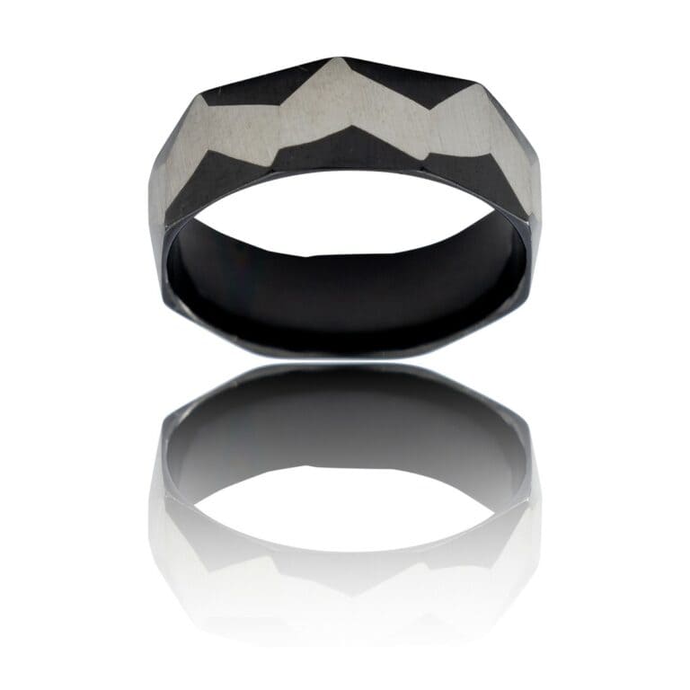 Bague Anneau Pas cher Homme Acier Noir