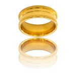 Bague Anneau Fashion Homme en Acier Doré