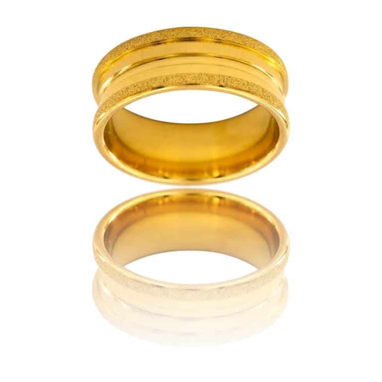 Bague Anneau Fashion Homme en Acier Doré