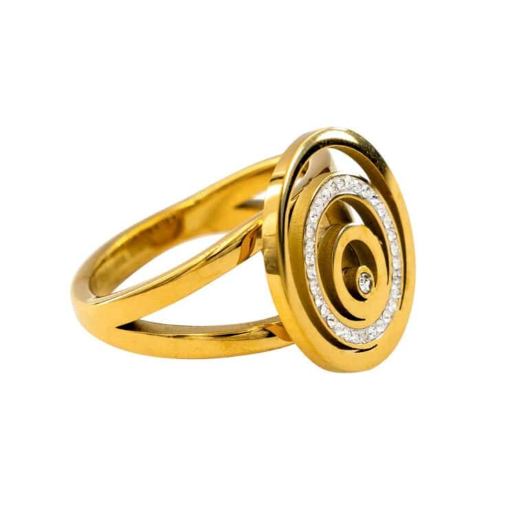 Bague pour Femme Fashion Acier Doré Ornée Zirconium