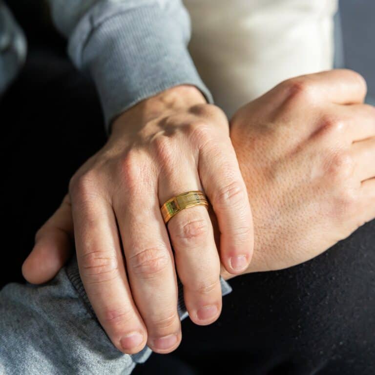 Bague Anneau pour Homme Acier Doré