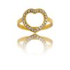 Bague de Femme Coeur Acier Doré Ornée Zirconium