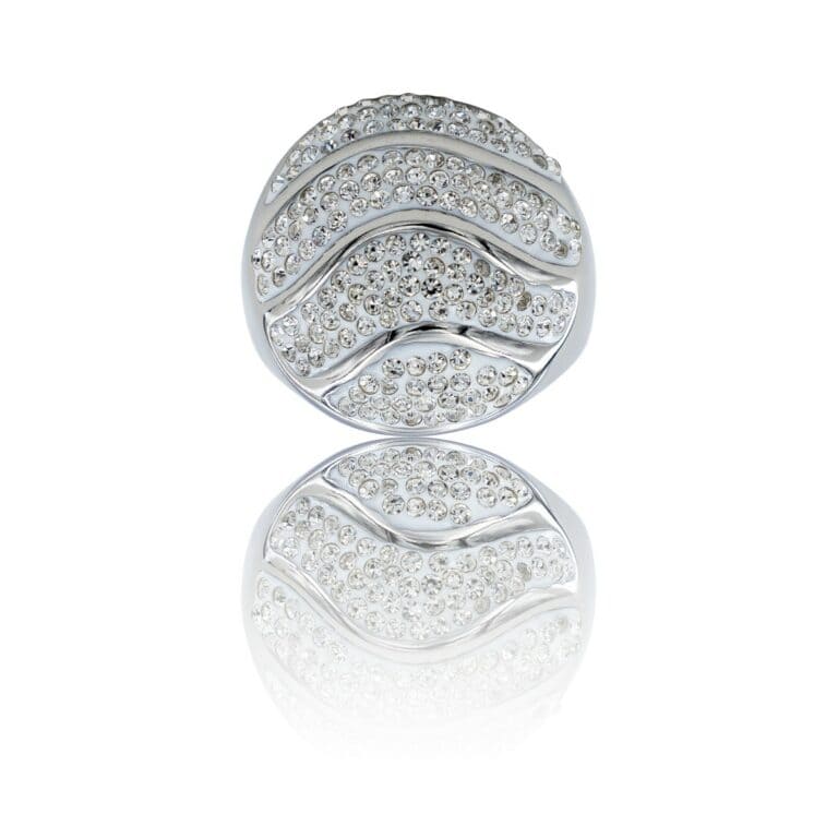 Bague Originale Femme Acier Ornée Zirconium