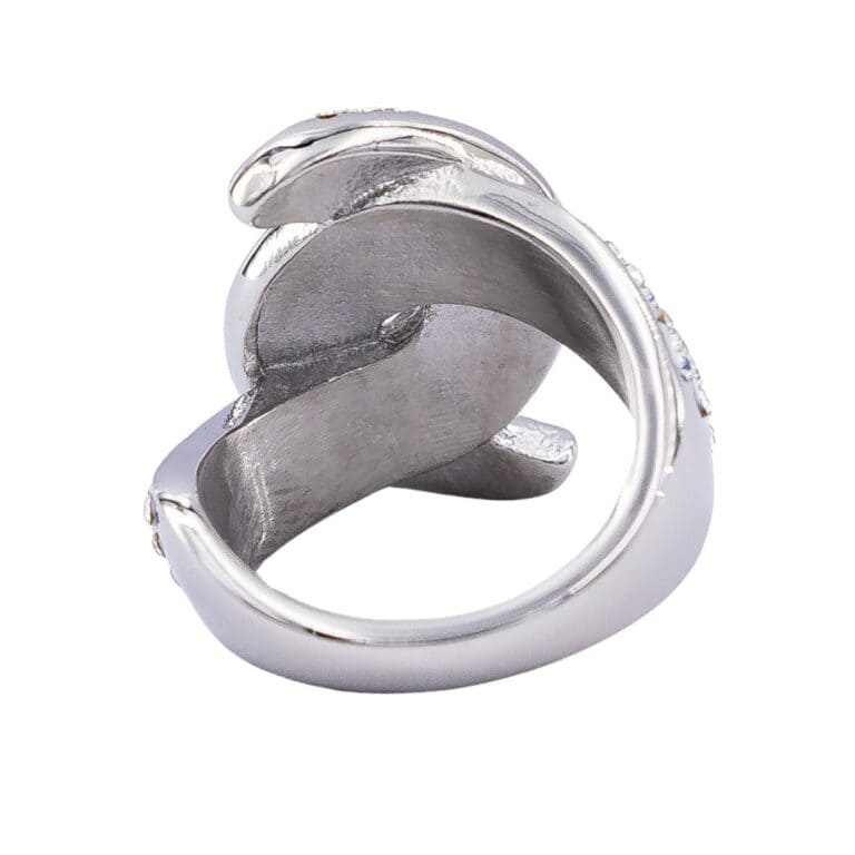 Bague Tendance Femme Acier Ornée Zirconium