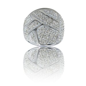 Sublime Bague Femme Acier Ornée Zirconium