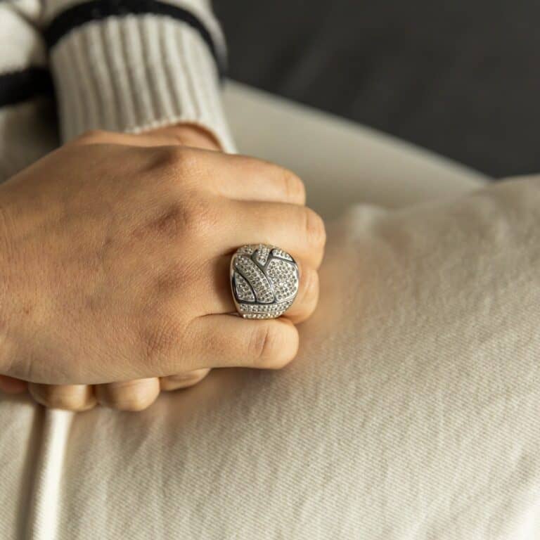 Sublime Bague Femme Acier Ornée Zirconium