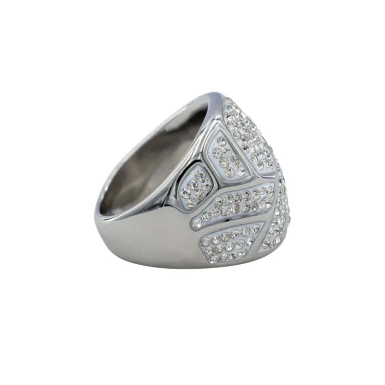 Sublime Bague Femme Acier Ornée Zirconium
